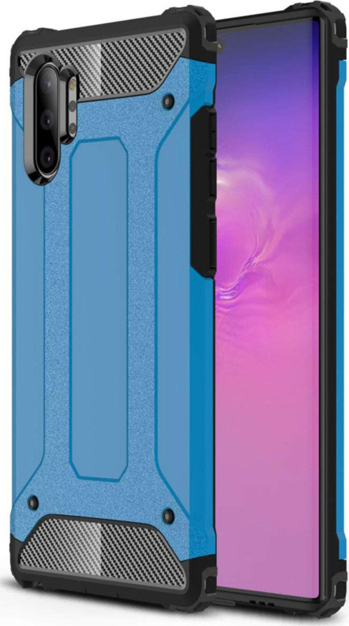 Samsung Galaxy Note 10 Pro Kapak Çift Katmanlı Zırh Tank Kılıf - Mavi