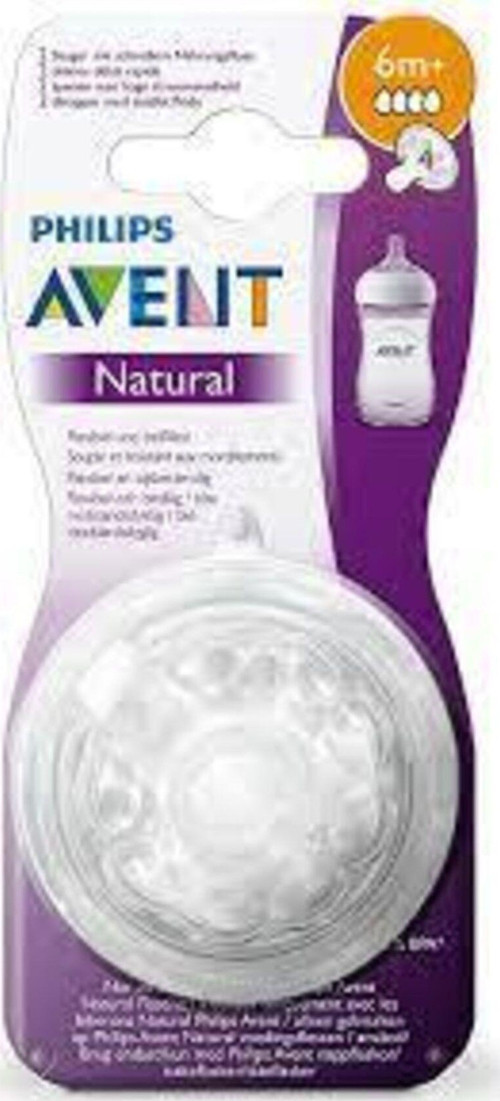 Natural Hızlı Akış 6 M 4 Delik + Ay Biberon Emziği
