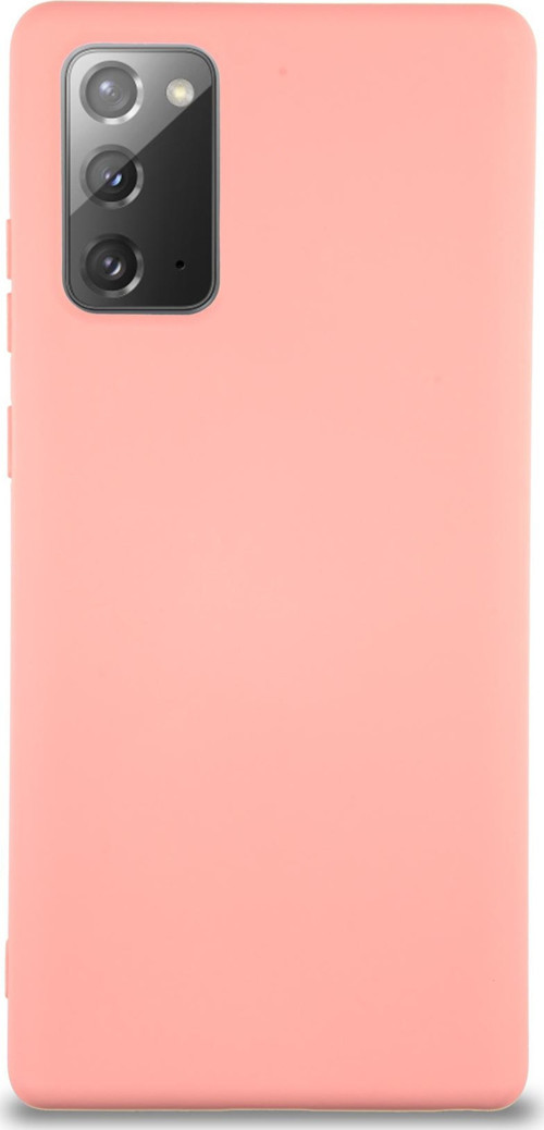 Samsung Galaxy Note 20 Kapak İçi Kadife Lansman Silikon Kılıf - Pembe