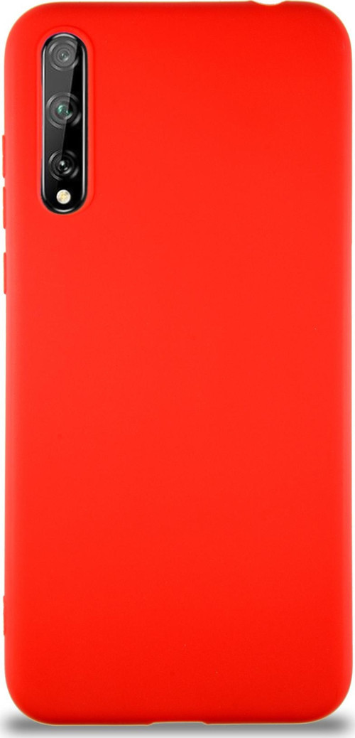 Huawei P Smart S Kılıf Soft Premier Renkli Silikon Kapak - Kırmızı