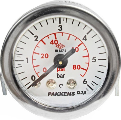 0-6 Bar 40 mm Arkadan Bağlantılı Panotipi Kuru Manometre G 1/8 inç