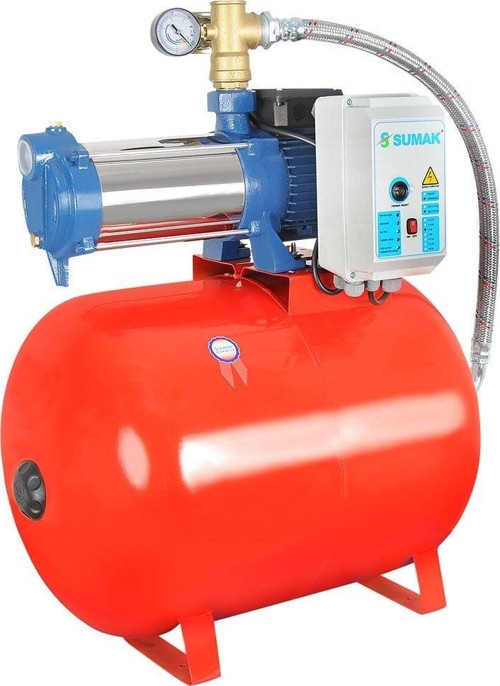 Sumak SYMTH8-220/6 Yatay Kademeli Bina Hidroforu 100 Lt Tanklı 6 Kat 18 Daire 380 Volt 2.2 Hp
