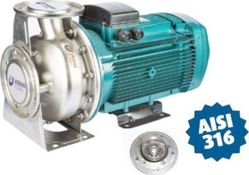 CA50-32-160/1.5T Komple Paslanmaz AISI 316 Kapalı Fanlı Santrifüj Pompa Trifaze 2 Hp 26 mss 22 m³/h