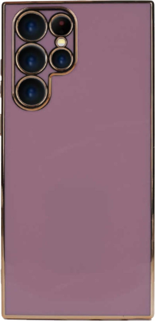 Samsung Galaxy S22 Ultra Kapak Kamera Korumalı Lazer Kesim Lüx Silikon Kılıf - Mor