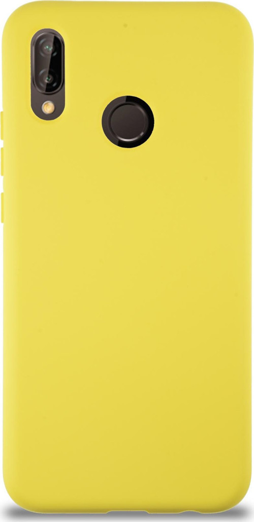 Huawei P20 Lite Kapak İçi Kadife Lansman Silikon Kılıf - Sarı