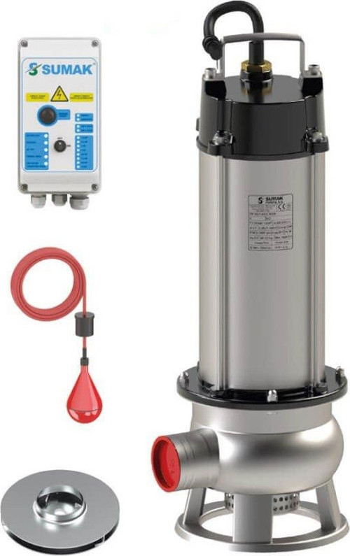 Sumak SDT 20/2 İNOX Komple Paslanmaz Kirli Su Dalgıç Pompa 380 Volt 2.2 Hp 16.5 Mss