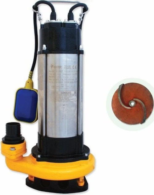 Sound V1500F Kirli Su Aktarma, Vortex Fanlı Drenaj Dalgıç Pompa 24 mt. Yükseklik 20 m³/h