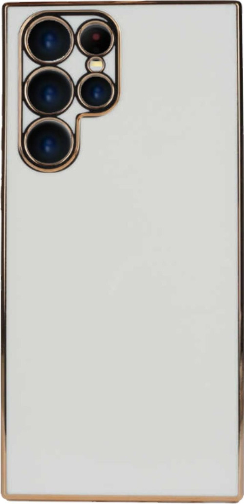 Samsung Galaxy S22 Ultra Kapak Kamera Korumalı Lazer Kesim Lüx Silikon Kılıf -Beyaz