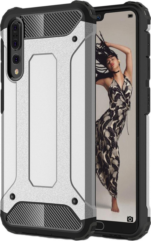 Huawei P20 Pro Kapak Çift Katmanlı Zırh Tank Kılıf - Gri