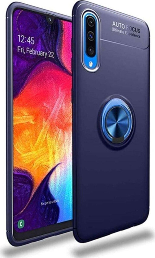 Huawei P20 Pro Kılıf Renkli Yüzüklü Manyetik Silikon Kapak Mavi - Mavi