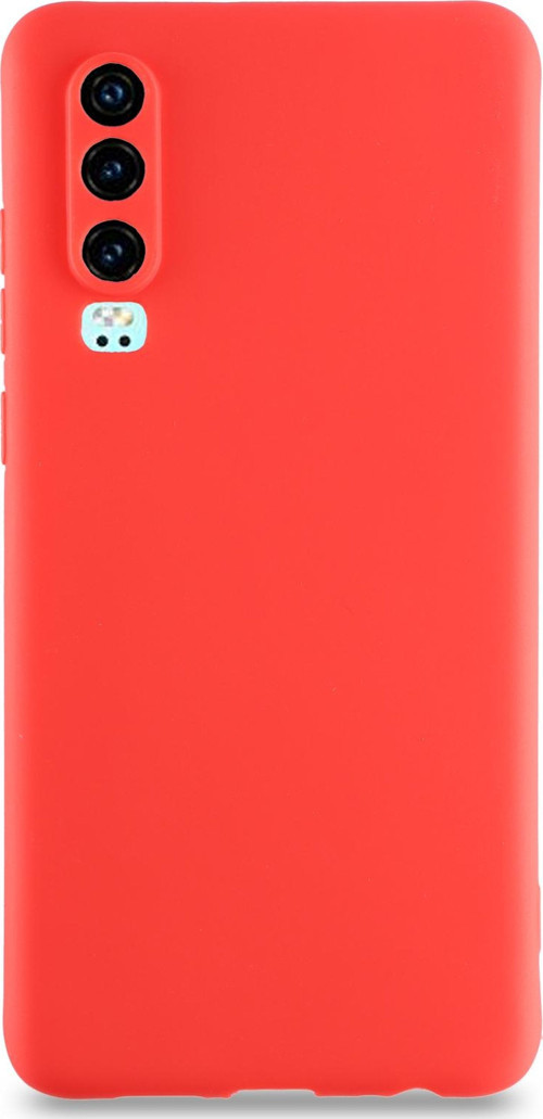 Huawei P30 Kılıf Kamera Korumalı Premier Silikon Kapak - Kırmızı