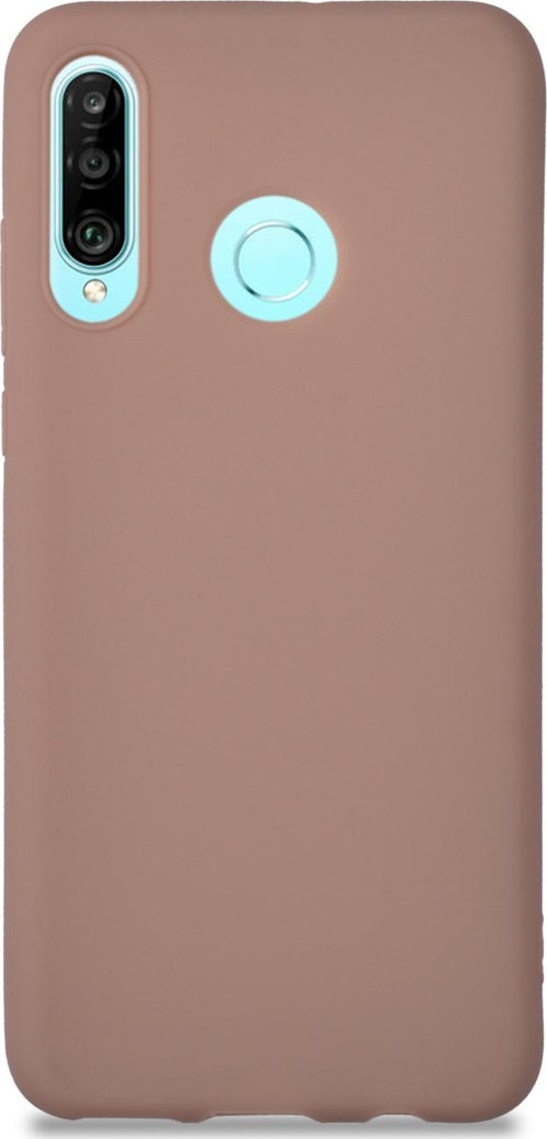 Huawei P30 Lite Kılıf Kamera Korumalı Premier Silikon Kapak - Sütlü Çikolata