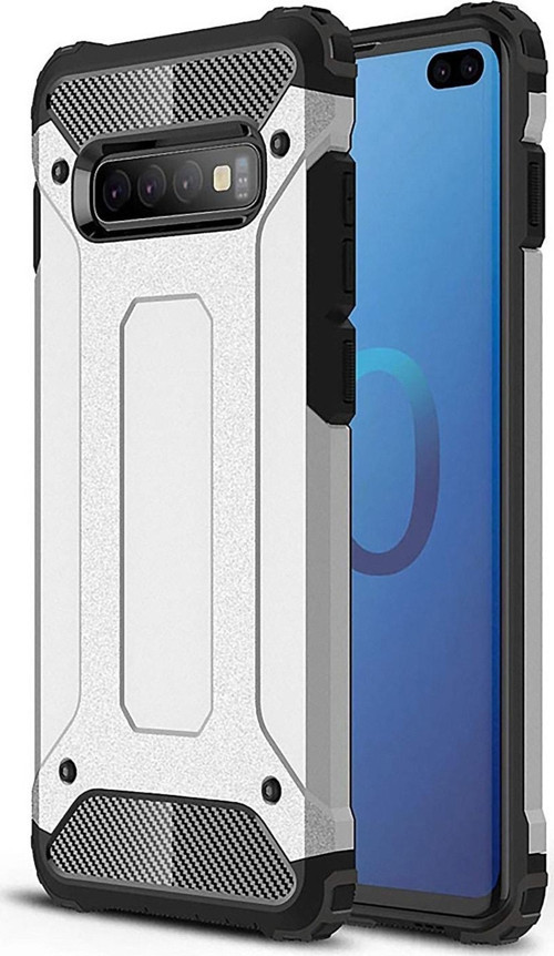 Samsung Galaxy S10 Plus Kapak Çift Katmanlı Zırh Tank Kılıf - Gri