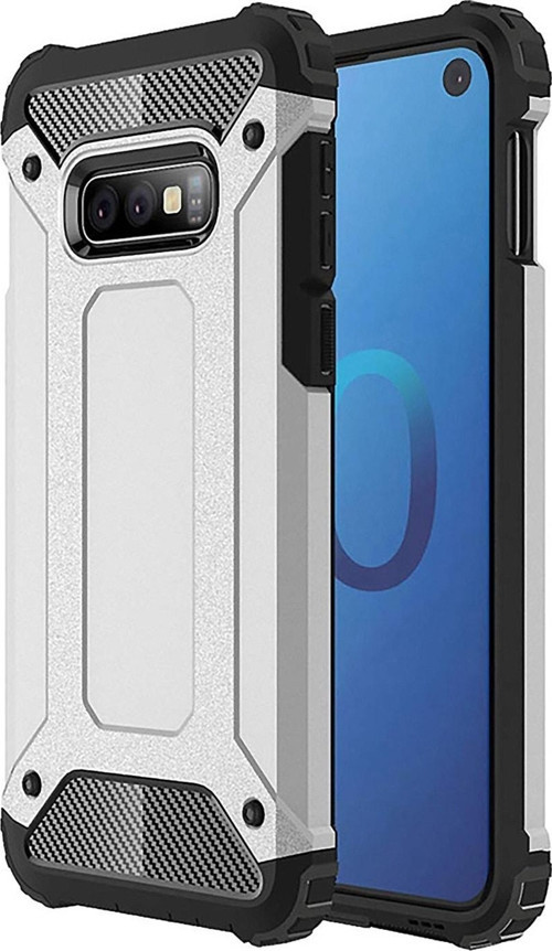 Samsung Galaxy S10e Kapak Çift Katmanlı Zırh Tank Kılıf - Gri