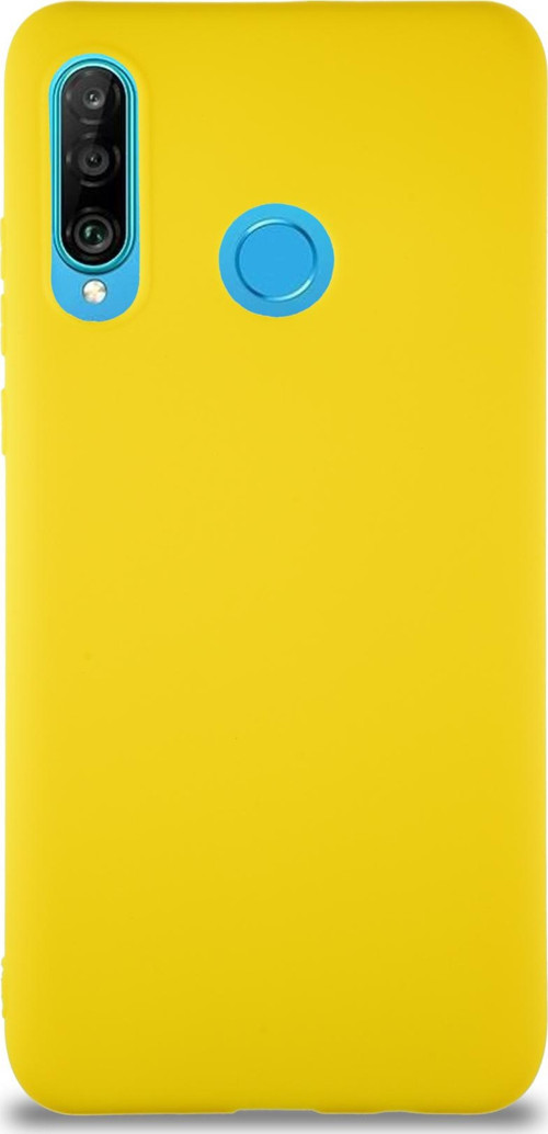 Huawei P30 Lite Kılıf Soft Premier Renkli Silikon Kapak - Sarı