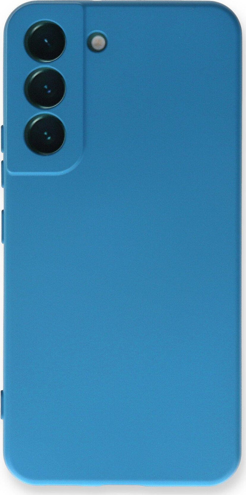 Samsung Galaxy S23 Plus Kapak İçi Kadife Kamera Korumalı Lansman Silikon Kılıf - Mavi