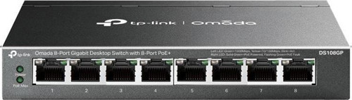 Tp-lınk Omada Ds108gp 8 Port Gıgabıt 65w 250 Metre Poe Mesafe Metal Kasa Swıtch