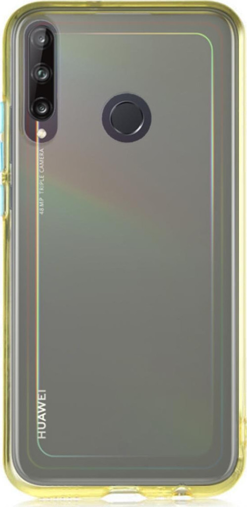 Huawei P40 Lite E Kılıf Renkli Şeffaf Kapak - Sarı