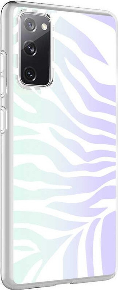 Samsung Galaxy S20 FE Kapak Zebra Desenli Fosforlu Silikon Kılıf