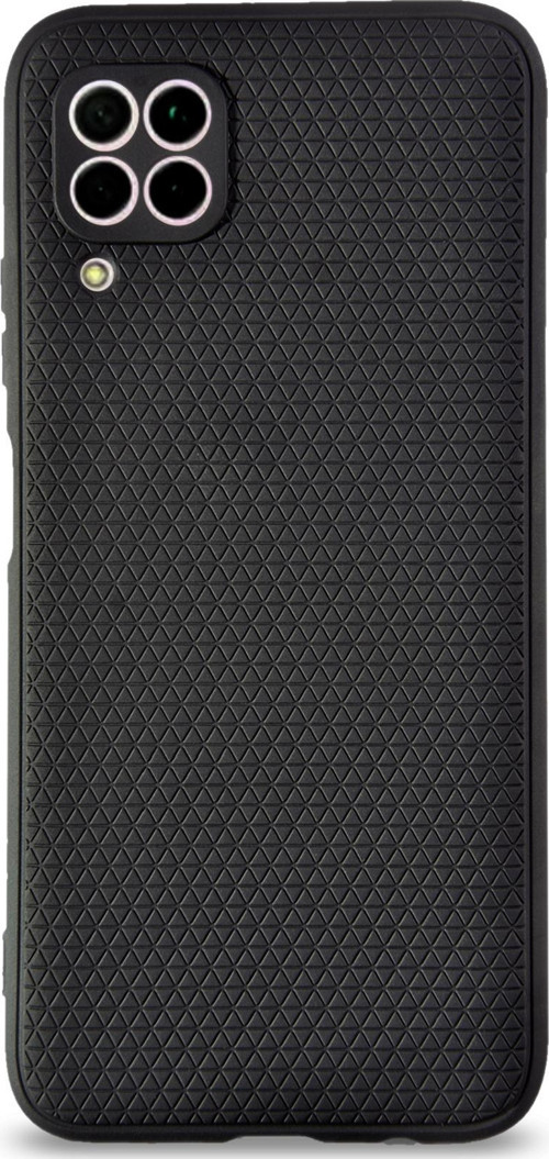 Huawei P40 Lite Kılıf Yumuşak Silikon Prizma Desenli Arka Kapak - Siyah