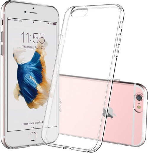 Apple iPhone 6s Kılıf Şeffaf Silikon Kapak ve Ekran Koruyucu Set