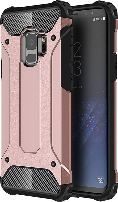 Samsung Galaxy S9 Kapak Çift Katmanlı Zırh Tank Kılıf - Rose Gold