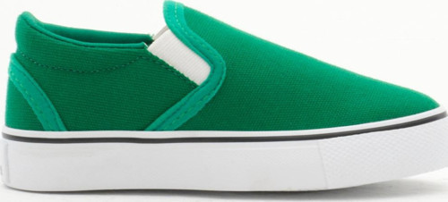 Çocuk Unisex Yeşil Kauçuk Taban Keten Lastikli Spor Ayakkabı