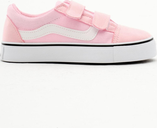 Çocuk Unisex Pembe Kauçuk Taban Keten Cırtlı Spor Ayakkabı