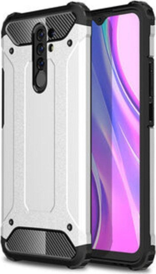 Xiaomi Redmi 9 Kapak Çift Katmanlı Zırh Tank Kılıf - Gri