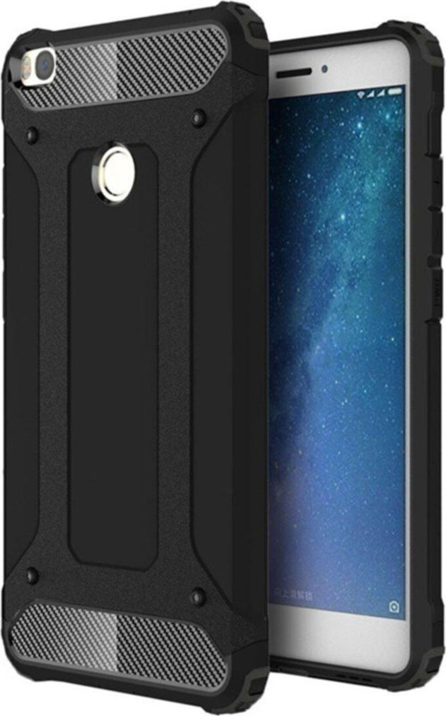 Xiaomi Mi Max 2 Kapak Çift Katmanlı Zırh Tank Kılıf - Siyah