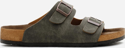 Unisex Haki Poli Taban Ayarlamalı Çift Tokalı Terlik