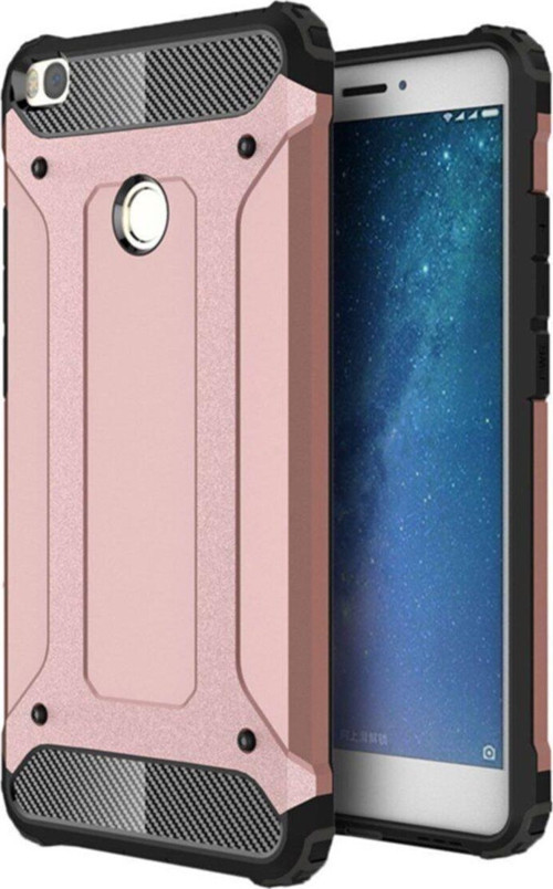Xiaomi Mi Max Kapak Çift Katmanlı Zırh Tank Kılıf - Rose Gold