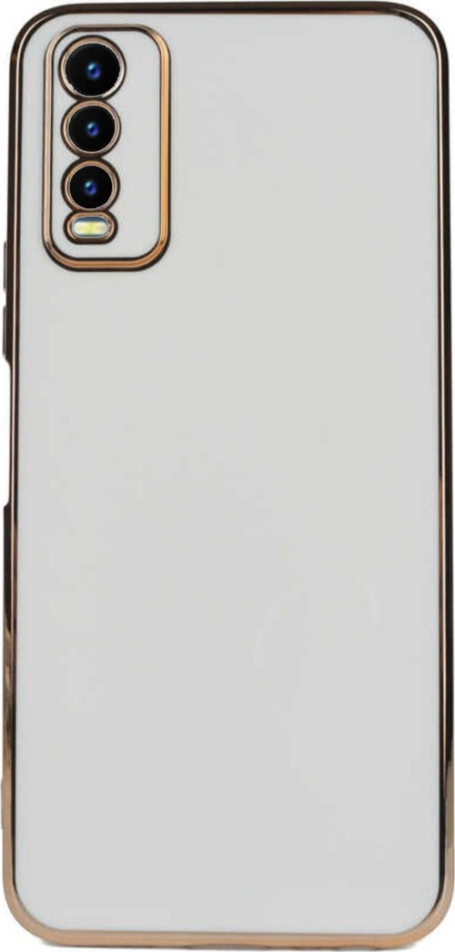 Vivo Y20S Kapak Kamera Korumalı Lazer Kesim Lüx Silikon Kılıf - Beyaz