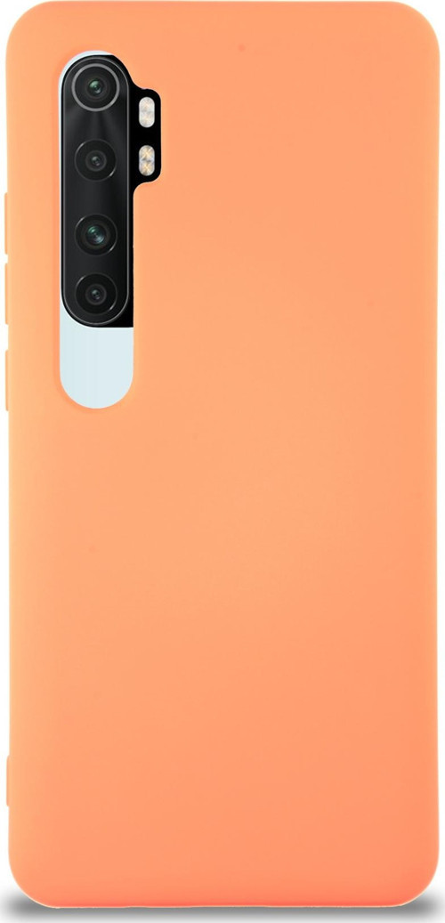 Xiaomi Mi Note 10 Lite Kapak İçi Kadife Lansman Silikon Kılıf - Turuncu