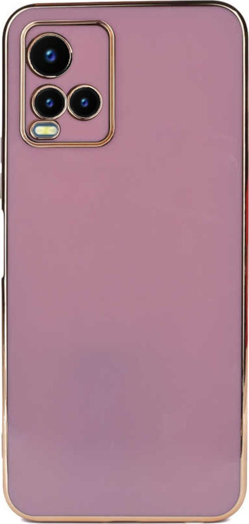 Vivo Y21S Kapak Kamera Korumalı Lazer Kesim Lüx Silikon Kılıf - Mor