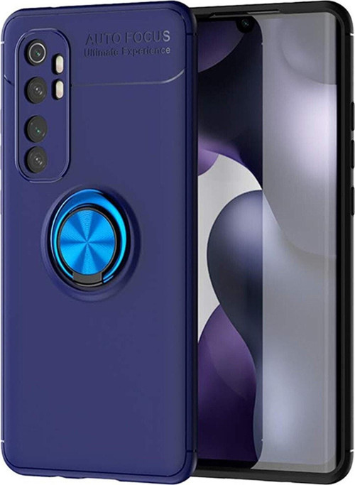 Xiaomi Mi Note 10 Lite Kılıf Renkli Yüzüklü Manyetik Silikon Kapak Mavi - Mavi