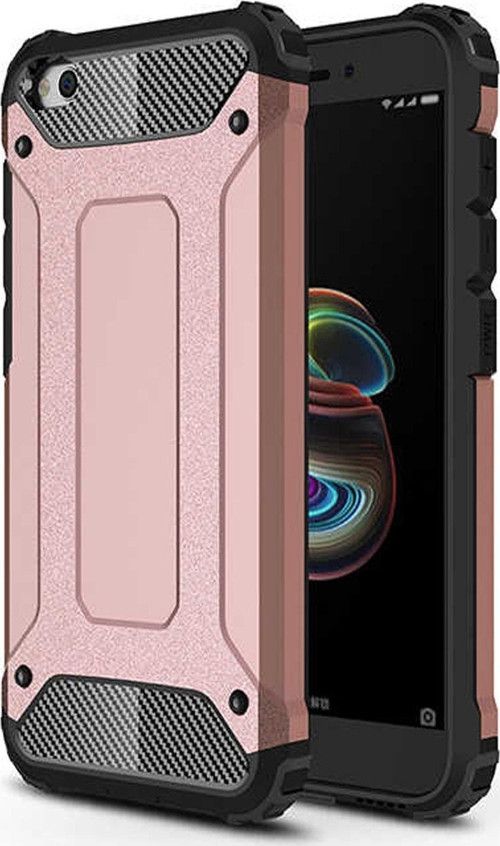 Xiaomi Redmi Go Kapak Çift Katmanlı Zırh Tank Kılıf - Rose Gold