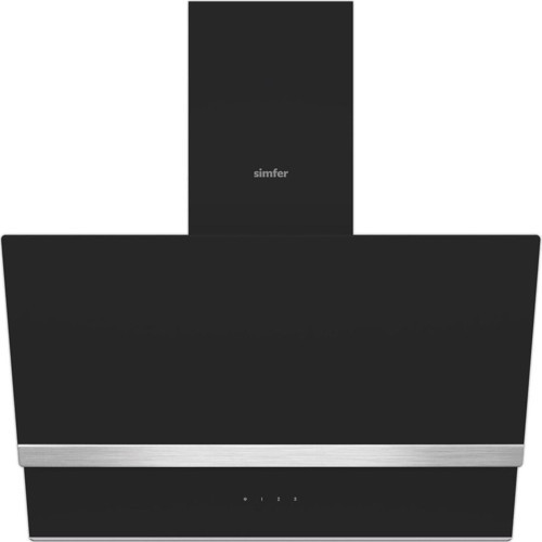 8738 60Cm Premium Siyah 2 Cam, Inox Dekorlu Davlumbaz