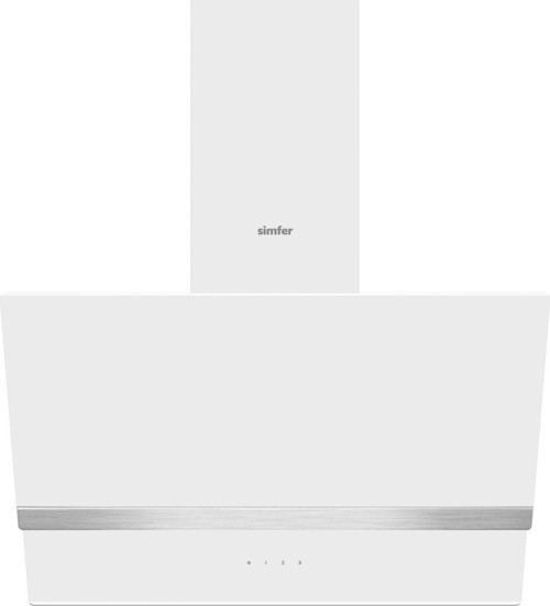 Sd8739 60 Cm Premium Inox Dekorlu Beyaz Cam Davlumbaz