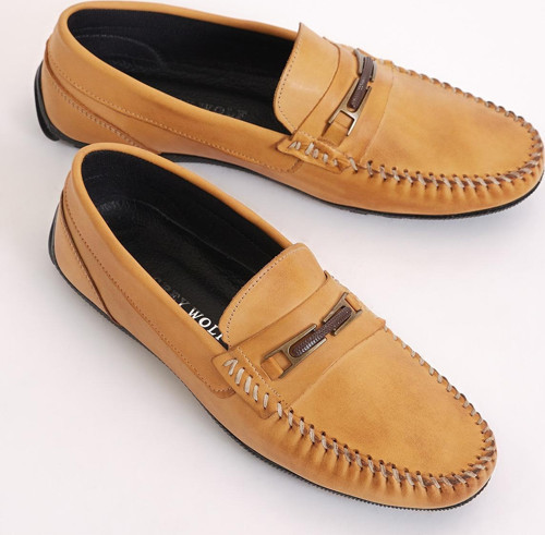 Erkek Taba Önü Tokalı Günlük Loafer Ayakkabı