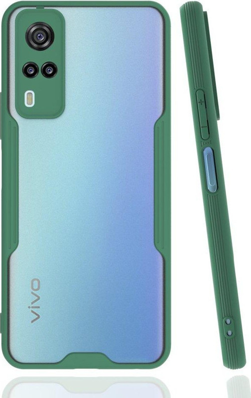 Vivo Y51 Kılıf Kamera Korumalı Colorful Kapak - Yeşil