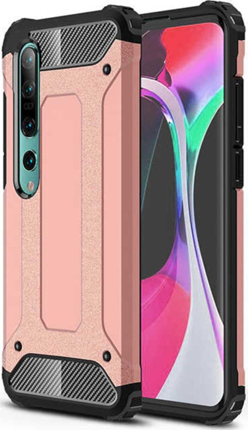 Xiaomi Mi 10 Kapak Çift Katmanlı Zırh Tank Kılıf - Rose Gold