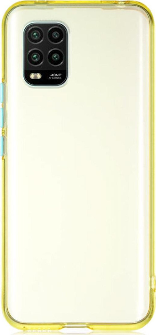 Xiaomi Mi 10 Lite Kılıf Renkli Şeffaf Kapak - Sarı