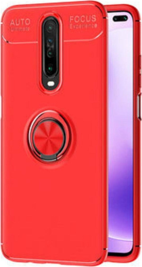 Xiaomi Poco X2 Kılıf Renkli Yüzüklü Manyetik Silikon Kapak Kırmızı - Kırmızı