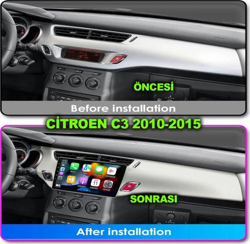 Citroen C3 Ds3 2010-2015 Uyumlu 2-32 Gb 10 İnç Beyaz Çerçeveli Multimedya