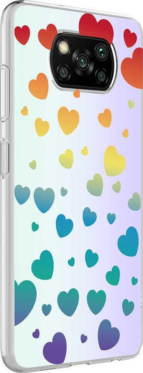 Xiaomi Poco X3 Kapak Kalp Desenli Fosforlu Silikon Kılıf
