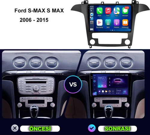 Ford Smax 2006-2014 Dijital Klima 9İnç Gri 2-32 GB Multimedya