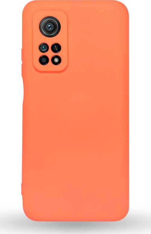 Xiaomi Mİ 10T Kapak Kamera Korumalı Içi Kadife Lansman Silikon Kılıf - Turuncu