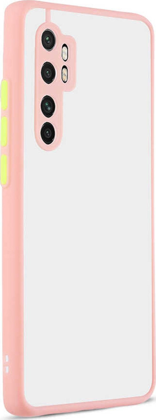 Xiaomi Redmi Note 10 Lite Kılıf Kamera Korumalı Tuşları Renkli Mat Arka Kapak - Pudra