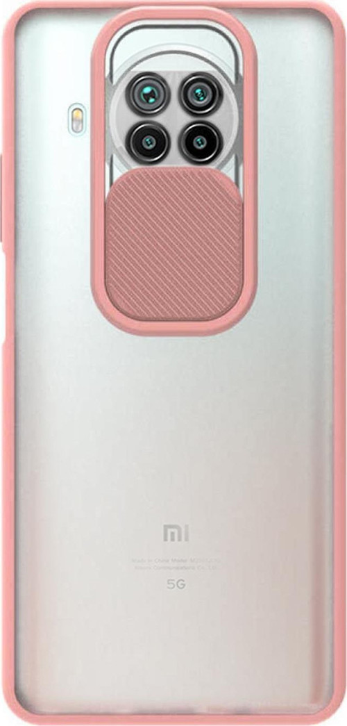 Xiaomi Mi 10T Lite 5G Kapak Lensi Açılır Kapanır Kamera Korumalı Silikon Kılıf - Pudra